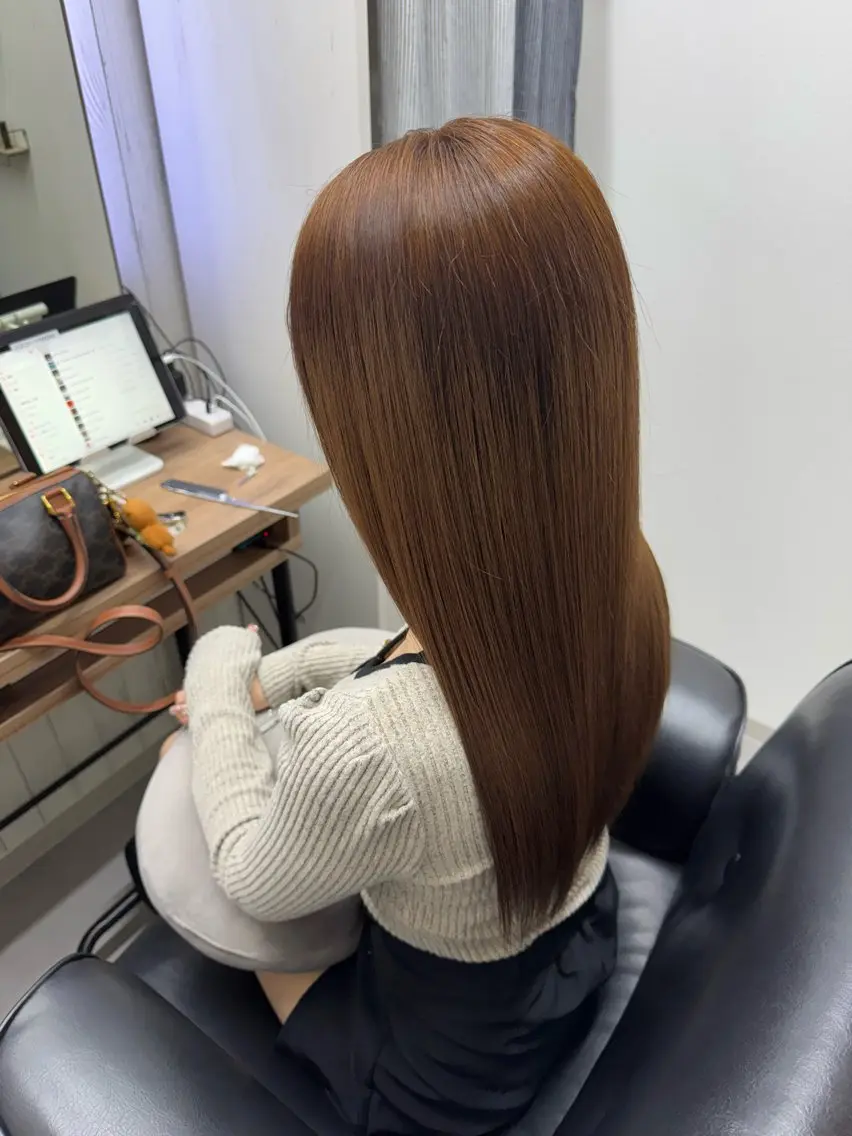 ロング カラー アディクシーカラー イルミナカラー クオルシアカラー 髪質改善 韓国風ヘア 艶髪改善師/高橋潤 /縮毛矯正のヘアスタイル