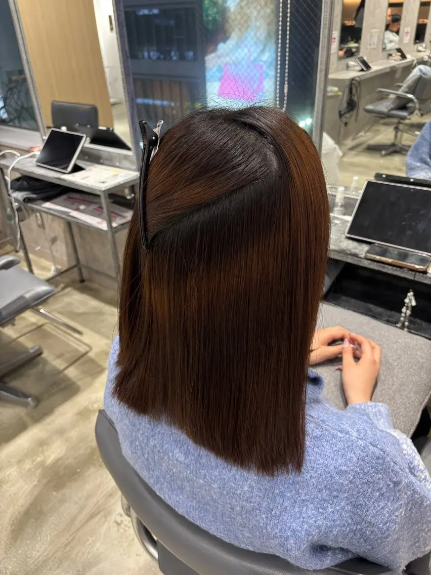 ミディアム 縮毛矯正 より♡ モデル募集中🎀のヘアスタイル