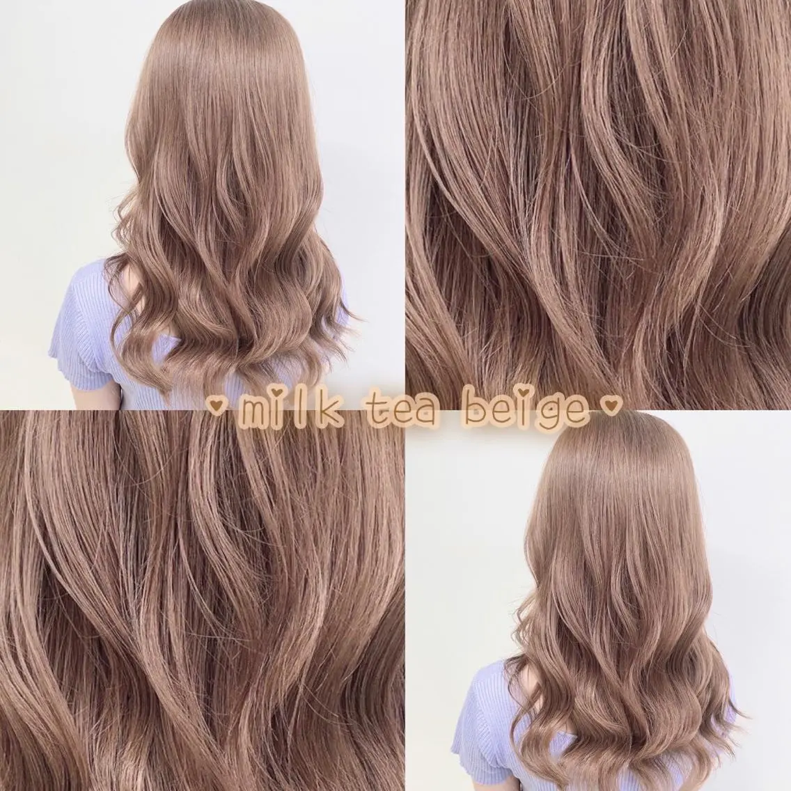 ミディアム カラー ヘアアレンジ ベージュカラー ミルクティーベージュ 全色特化美容師 /コウスケ🎨のヘアスタイル