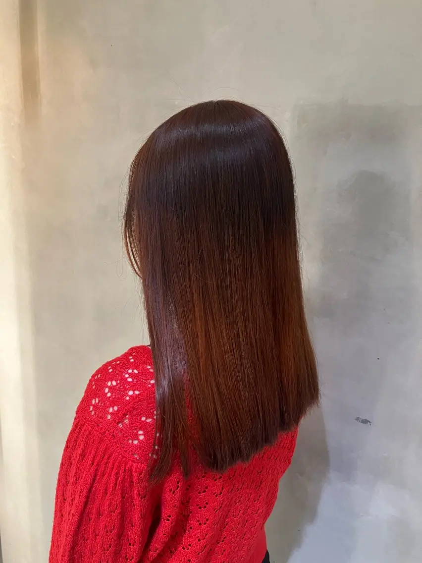 カラー ブリーチ ブラウンカラー 透明感カラー ブリーチなしカラー オレンジ 🦋髪質改善🦋 ことねのヘアスタイル