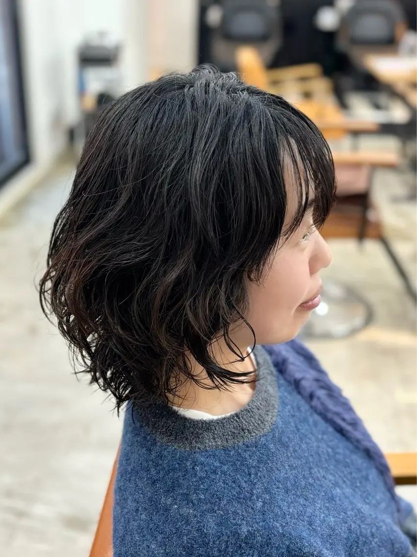 ミディアム パーマ ミディアムパーマ ウルフカット 金子 千登のヘアスタイル