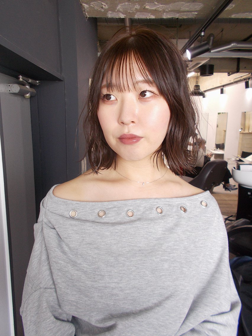 ミディアム カラー ブラウンカラー 透明感カラー ボブ カット ヘアカラー レイヤーカット/ ハイトーン/ゆうあのヘアスタイル