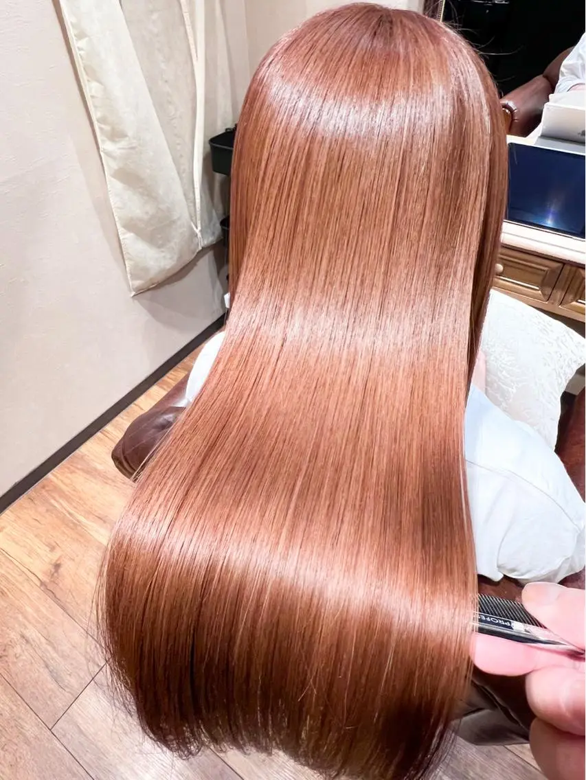⭐️メテオストレート＋カット＋メテオカラー＋髪質改善トリートメント⭐️艶々サラサラでやわらかな仕上がりに感動します✨の写真