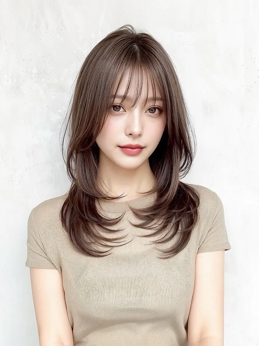 ミディアム カット ヘアカラー 縮毛矯正 トリートメント 梅田🫧髪質改善 縮毛矯正🫧村上蒼生のヘアスタイル
