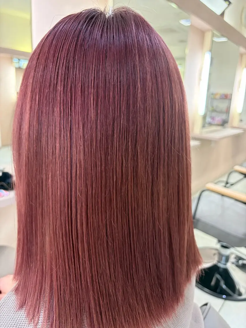 ミディアム カラー ピンクカラー 🍵rinka 🍵カラーモデル募集のヘアスタイル
