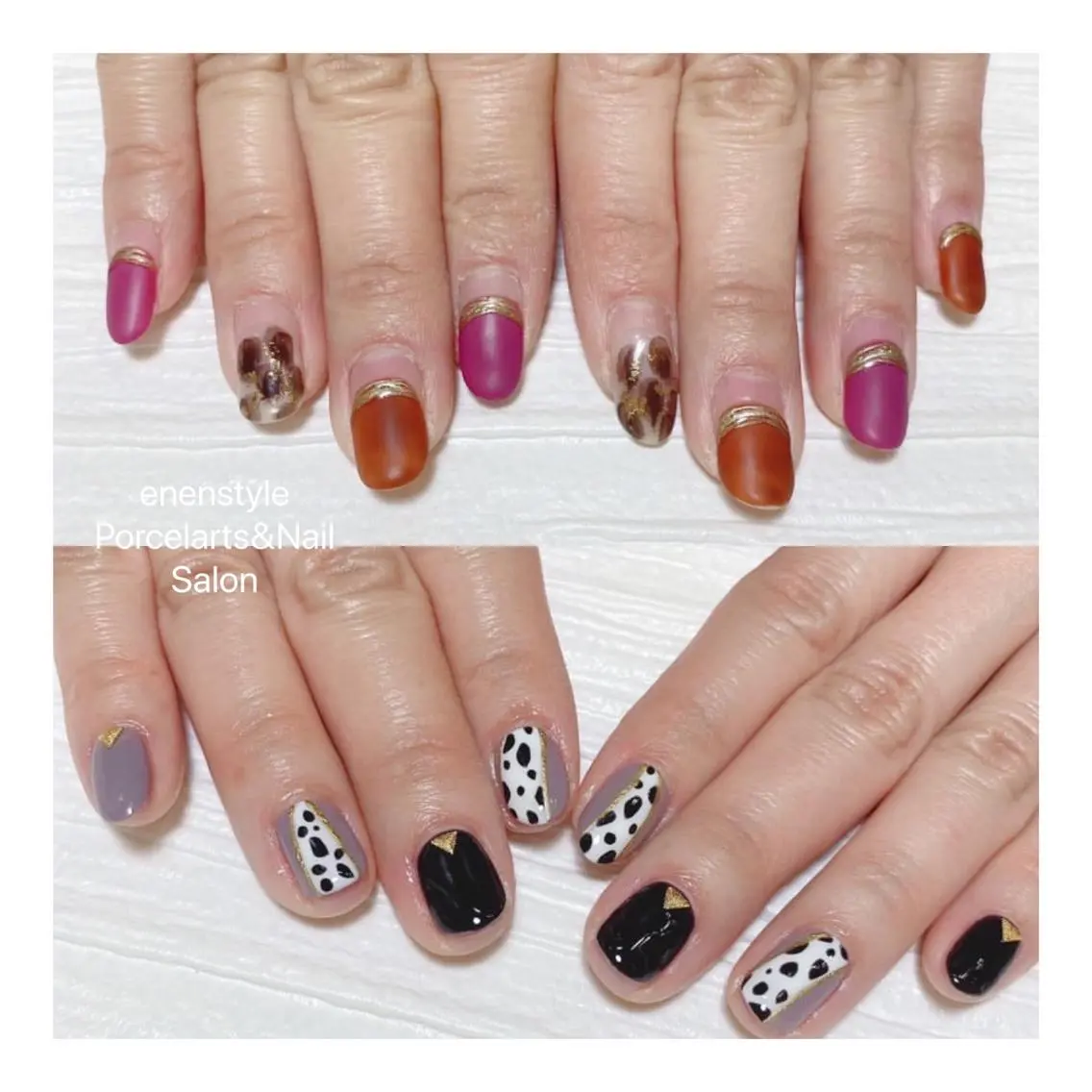 ミディアム ネイル 🐾enen style 🐾のネイルデザイン