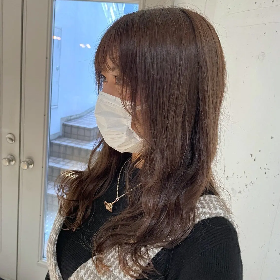 セミロング カラー アッシュ ベージュカラー カット ヘアカラー トリートメント ヘッドスパ ヘアセット 艶くすみカラー /縮毛/川添桃花のヘアスタイル