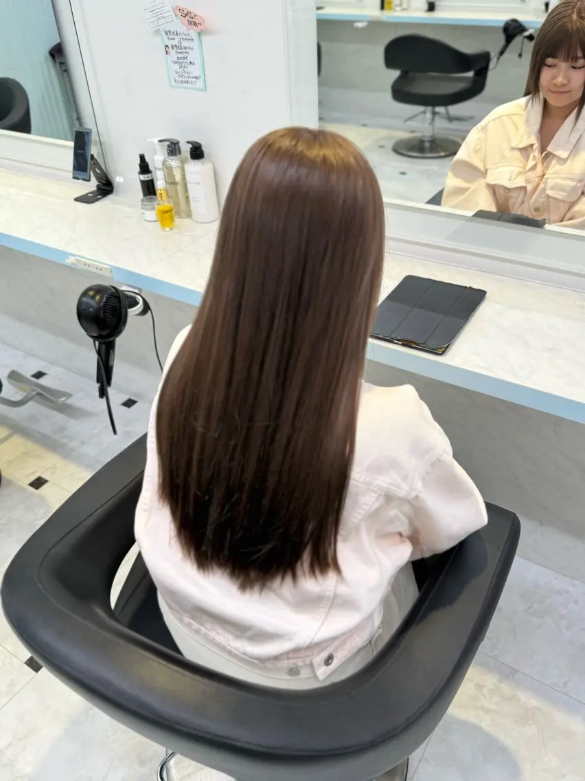ロング ヘアカラー トリートメント 🤎モテ髪&透明感 ミルクティー🥣🤎のヘアスタイル
