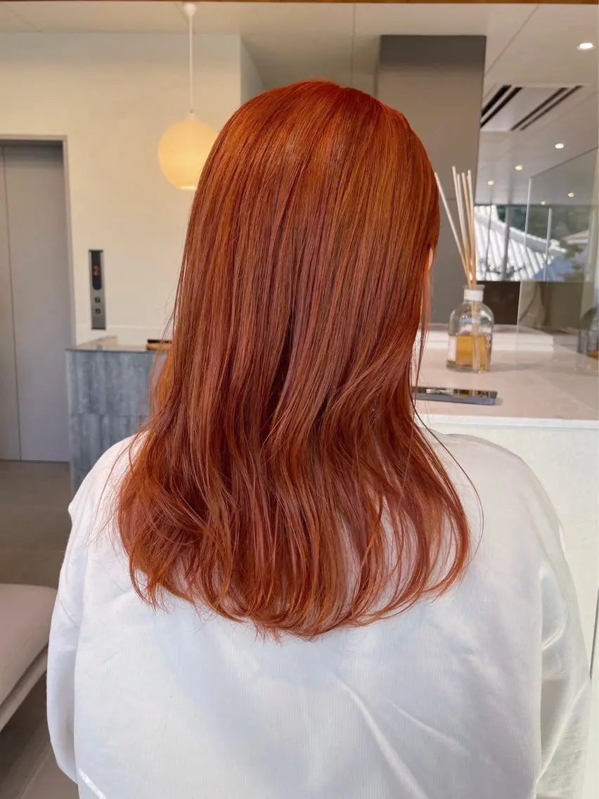カラー オレンジ ヘアカラー トリートメント カラーモデル 🍬Sena🐩のヘアスタイル