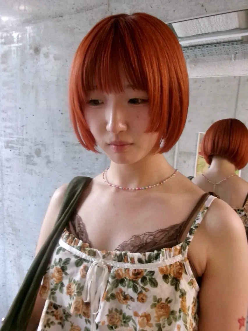 ミディアム ボブ カット ヘアカラー トリートメント karen /ベージュ,ボブのヘアスタイル