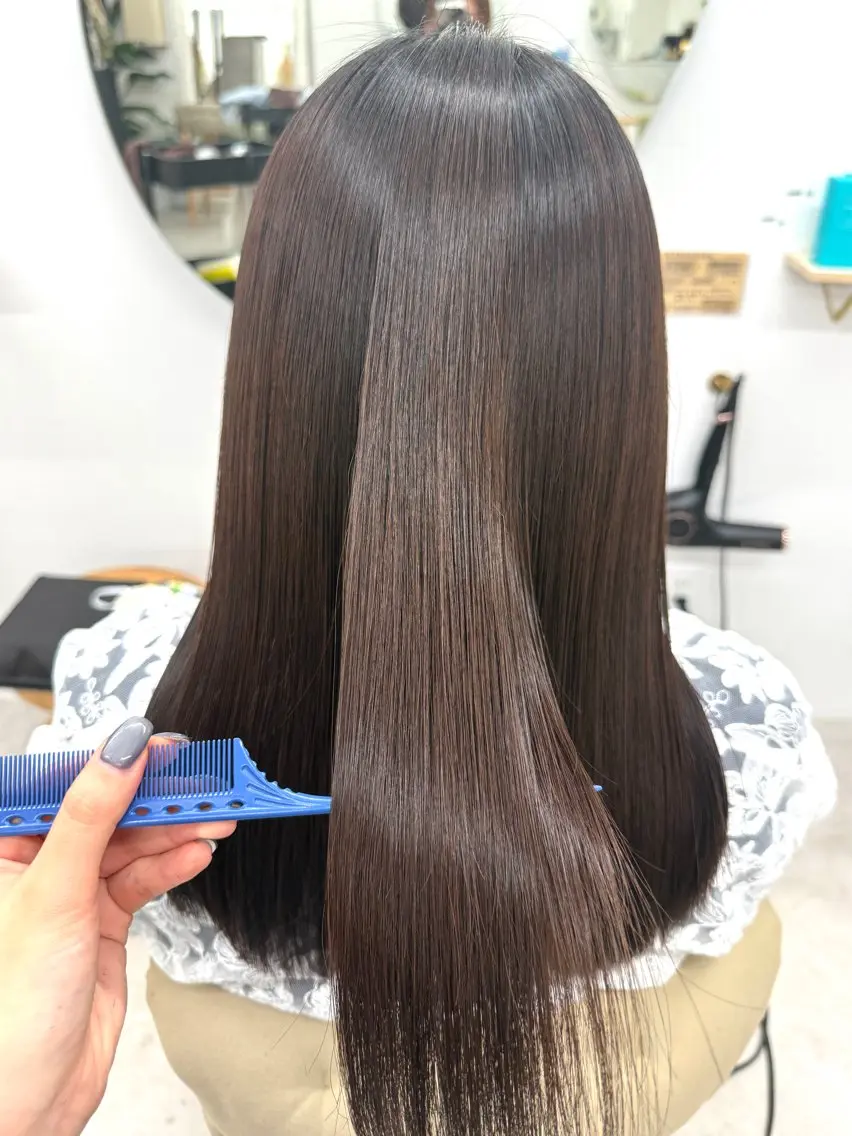 セミロング カット 縮毛矯正 ANNA🐾 艶カラー/水素カラーのヘアスタイル