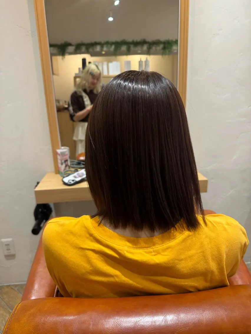 ミディアム 縮毛矯正 トリートメント 髪質改善 ふうかのヘアスタイル