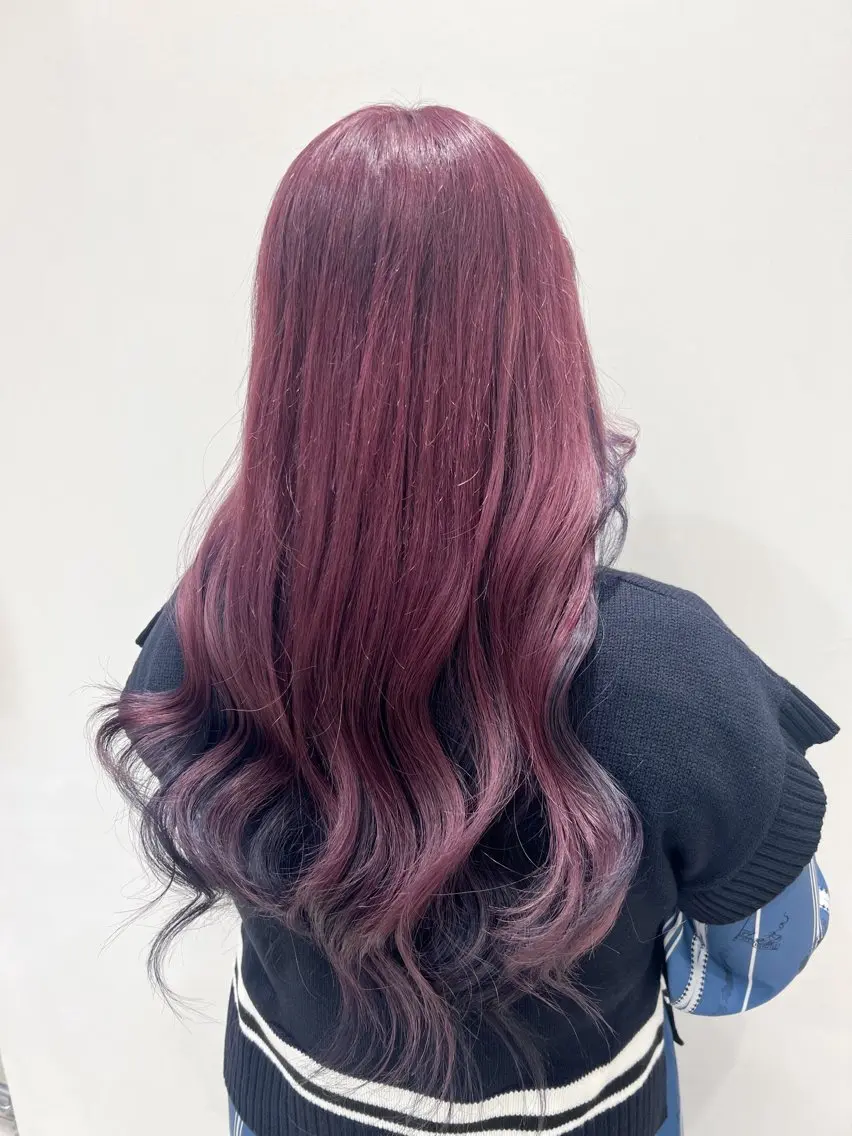 ロング カラー ブリーチ デザインカラー ラベンダーカラー ラベンダーグレー 表参道/ハイトーン/ ブリーチ/みずは🎀のヘアスタイル