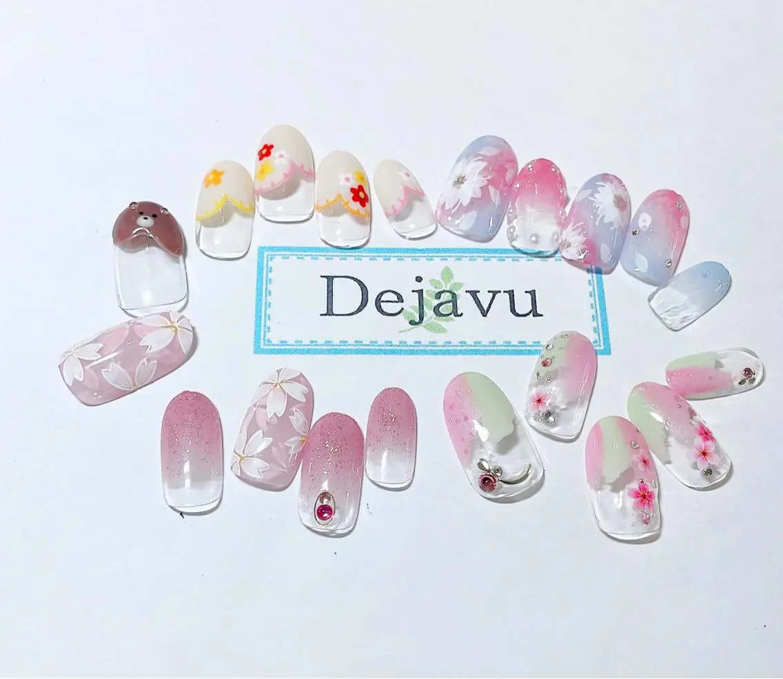 ネイル アートネイル シンプルネイル 春ネイル Nail salon Dejavu 🌿のネイルデザイン