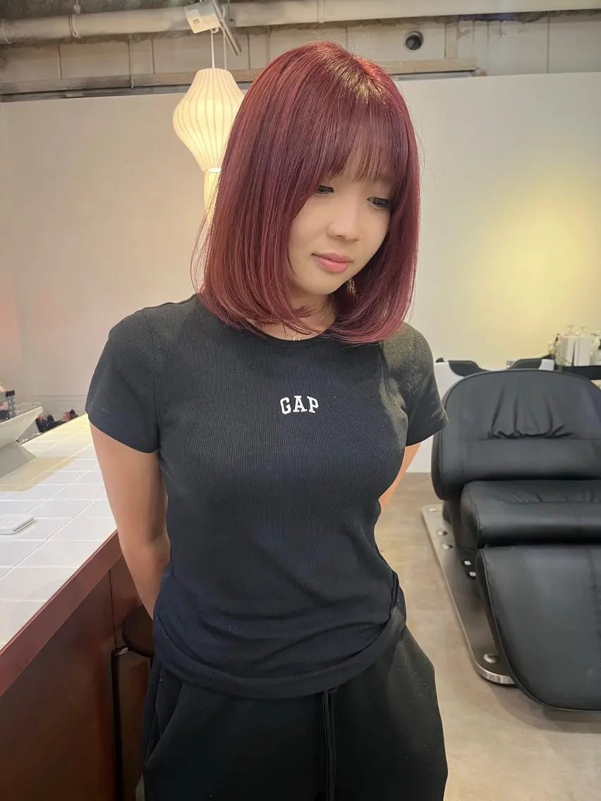 ミディアム カラー ヘアカラー Sanaダブルカラー ✨️パルコ徒歩1分のヘアスタイル
