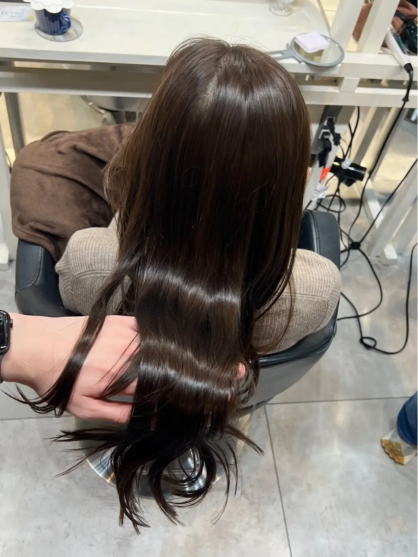 ロング カラー カット ヘアカラー トリートメント 恵比寿韓国レイヤー× 艶透明感カラー大場のヘアスタイル