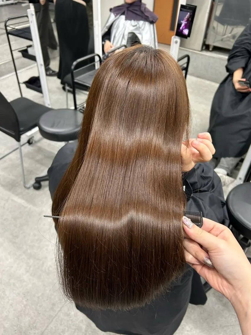 ロング カラー ヘアアレンジ 髪質改善 💎韓国/ レイヤー カット/ 暖色🫧のヘアスタイル