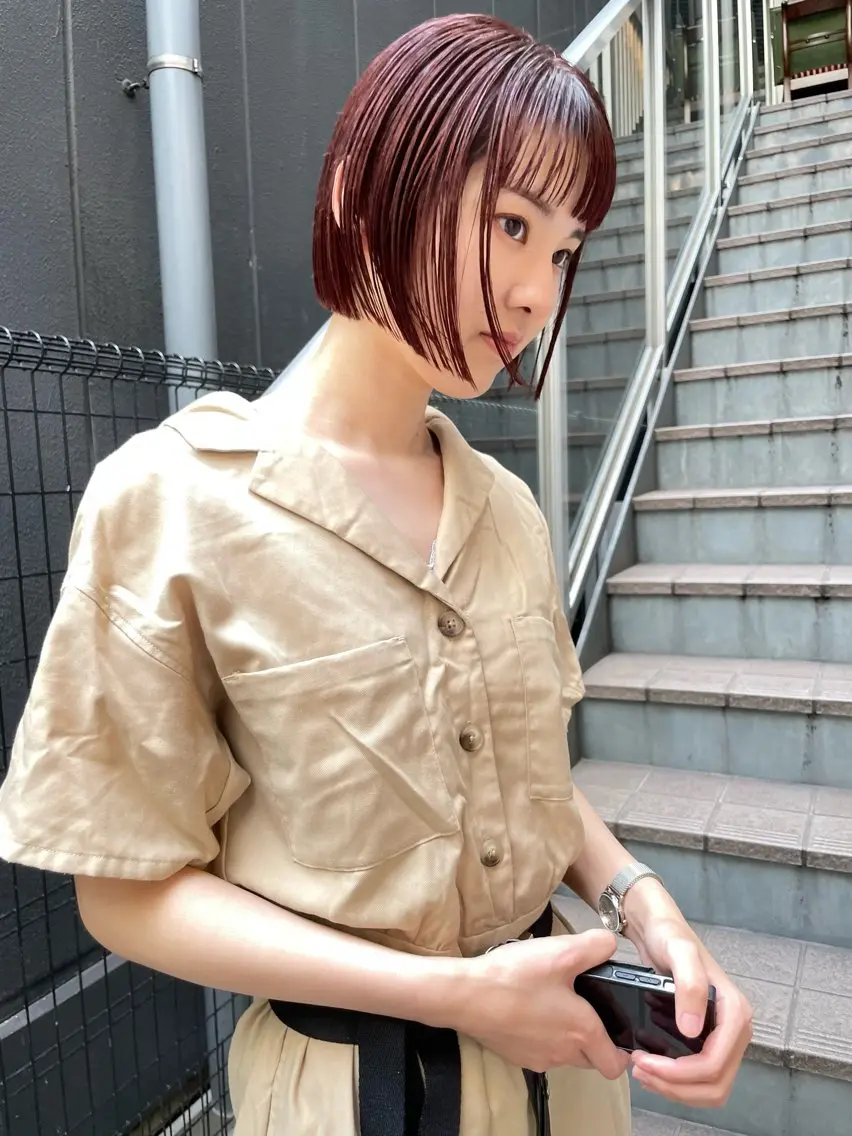 ショート カラー 👩🏻ボブ/ 髪質改善ダブルカラーのヘアスタイル