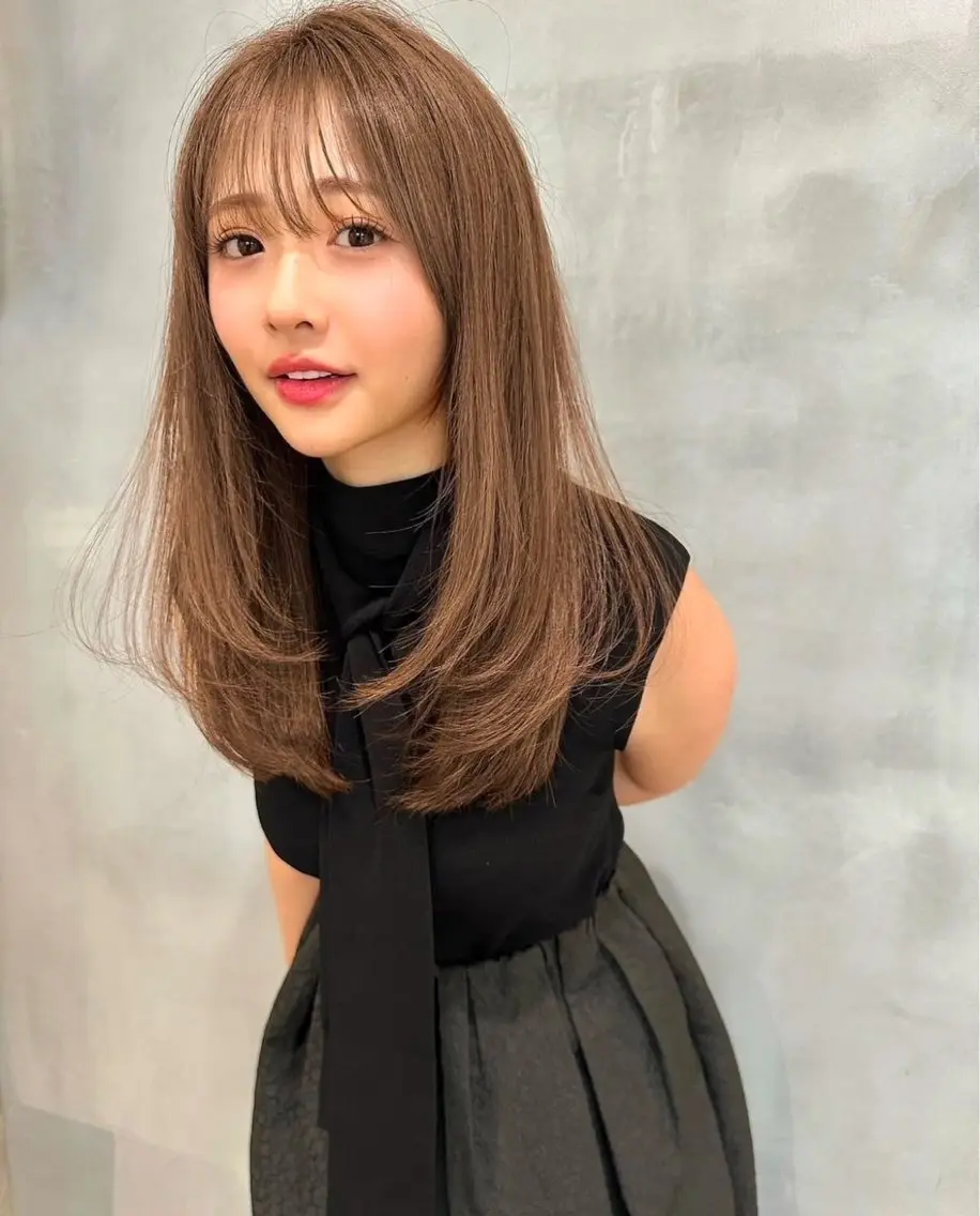 ロング ショートボブ 韓国風カラー ボブ くびれヘア 髪質改善 ボブ/顔周りカット /縮毛矯正/鈴木隆太のヘアスタイル