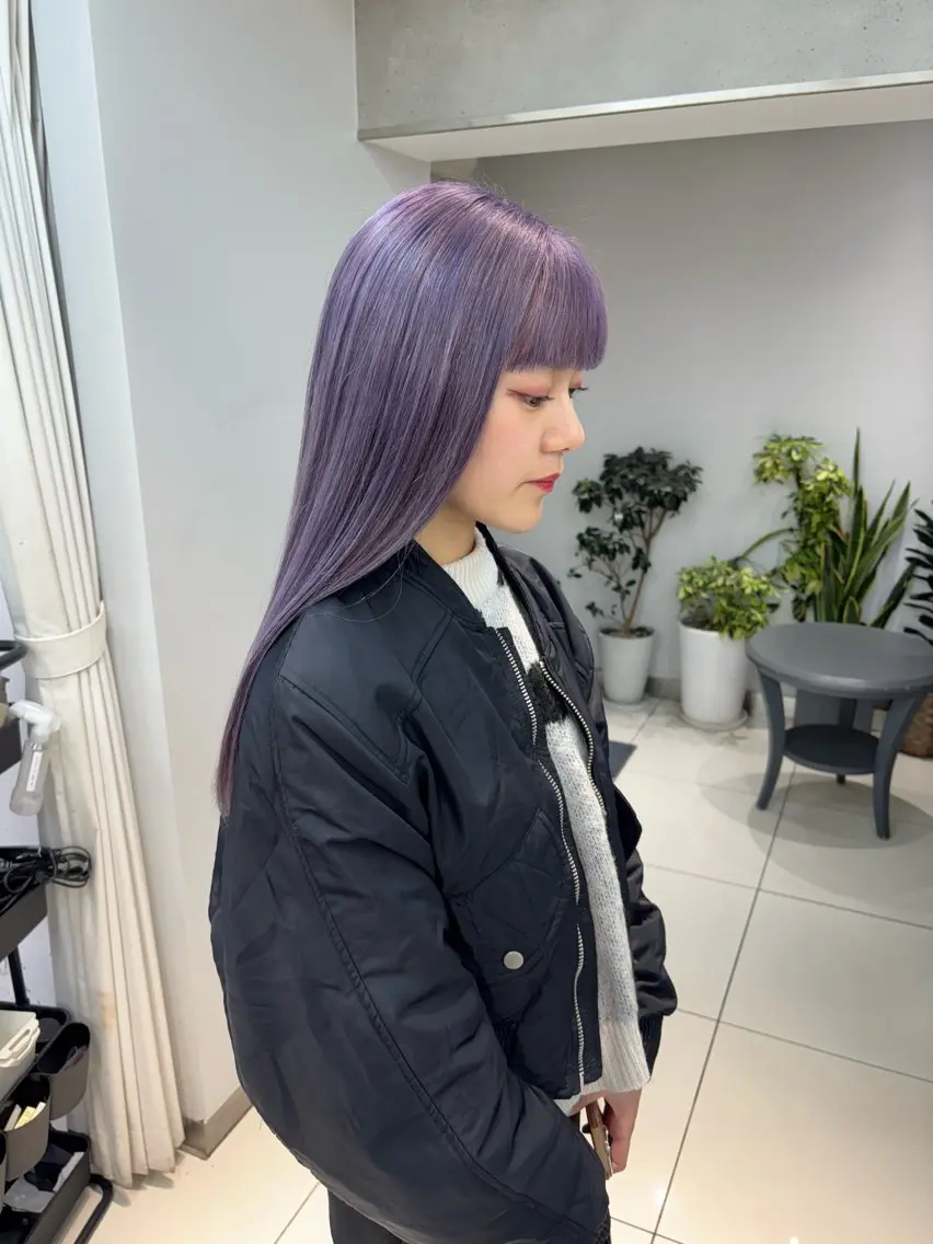 セミロング カラー ヘアアレンジ ボブ/透明感ベージュ 🫧クルミ🌟のヘアスタイル