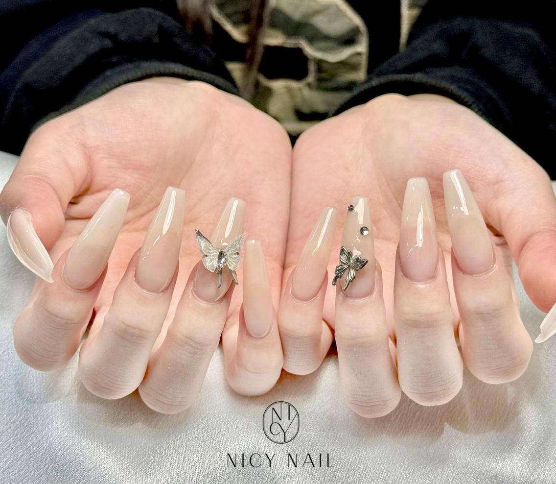 ネイル アートネイル オーロラネイル ブルー チークネイル フットネイル ハンドネイル Rika_ Nicy Nailのネイルデザイン