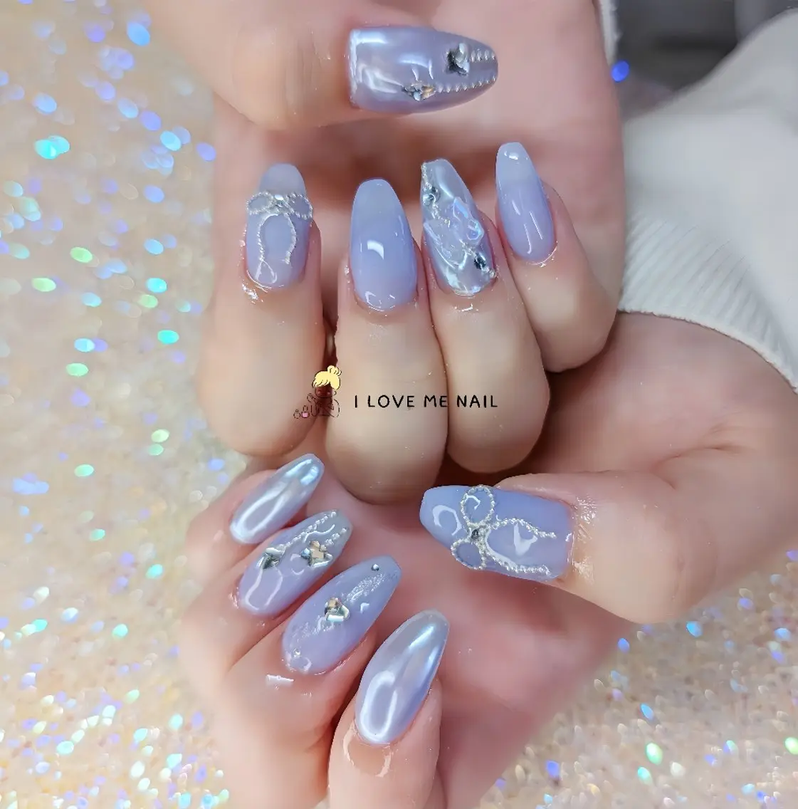 ネイル 長さ出し ジェルネイル ハート 韓国ネイル マグネットネイル ハンドネイル I LOVE ME NAIL.。.:*♡のネイルデザイン