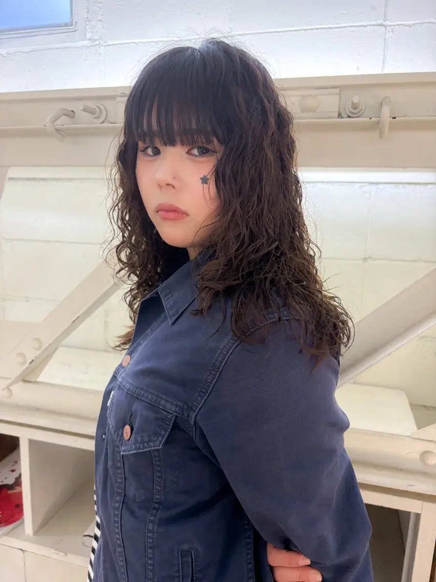 ミディアム パーマ カット パーマ CACHÉ ワカナ🎀のヘアスタイル
