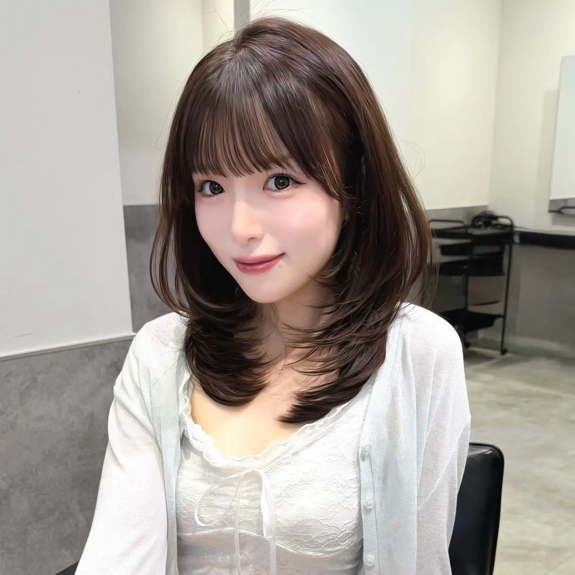 ロング カラー ベージュカラー レイヤーカット カット ヘアカラー トリートメント 韓国系支持率No.1 レイヤー特化/きょうのヘアスタイル