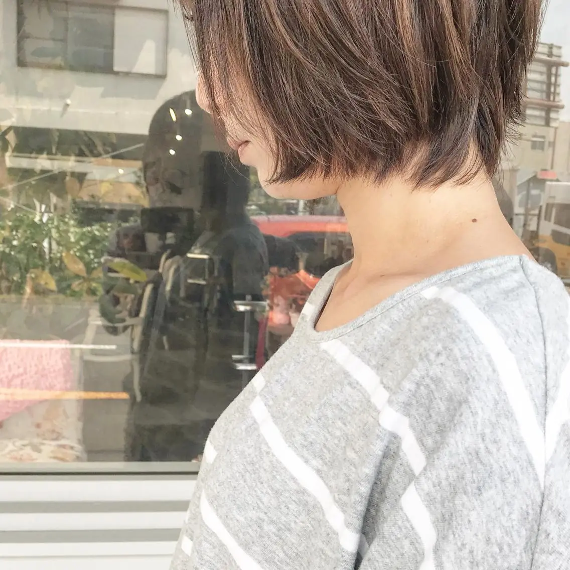 ショート カラー ヘアアレンジ バレイヤージュ ブリーチ グラデーションカラー ハイライトカラー ハイトーンカラー Mariana/ 鶴原-ハイライトのヘアスタイル