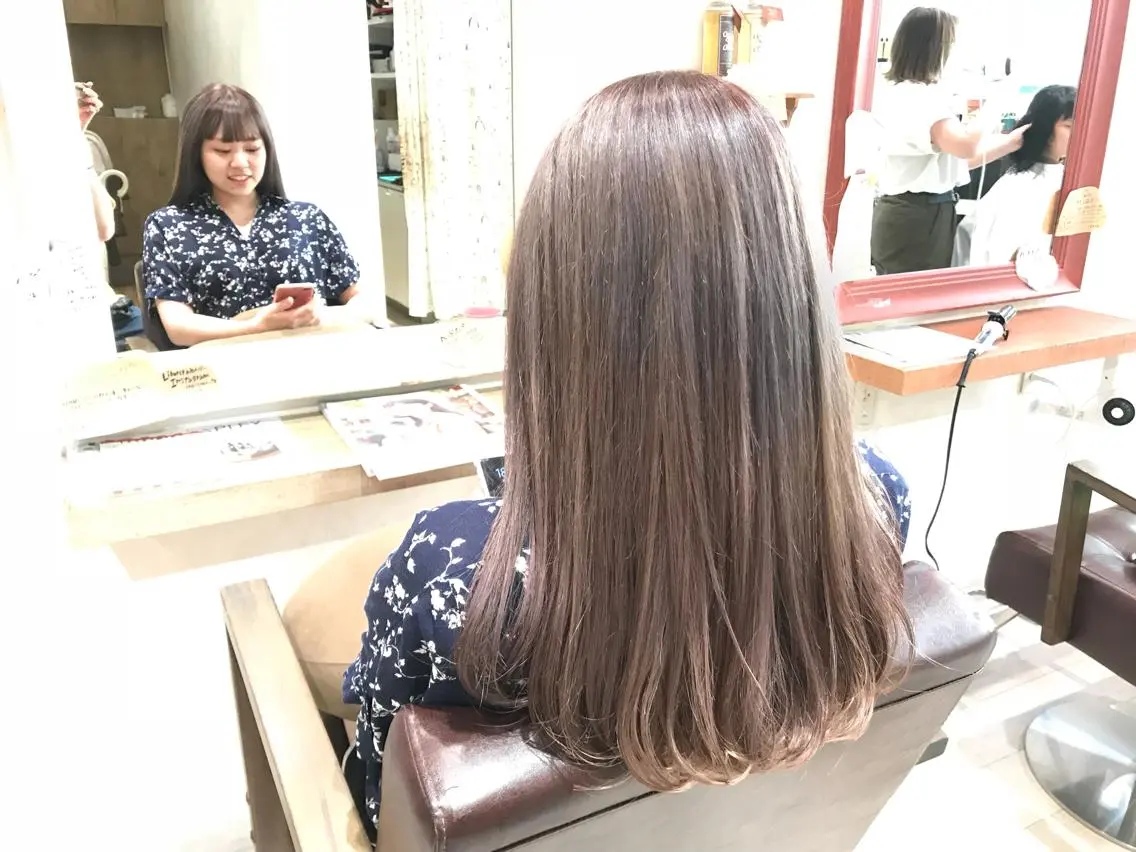 セミロング カラー ベージュカラー ホワイトベージュ メンズ指名多数!! 田島史也のヘアスタイル