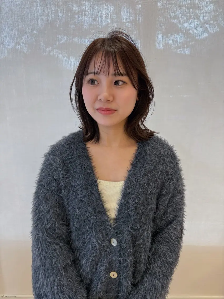 ミディアム くびれヘア ボブレイヤー/くびれ ヘア/タイラユリ🍋のヘアスタイル