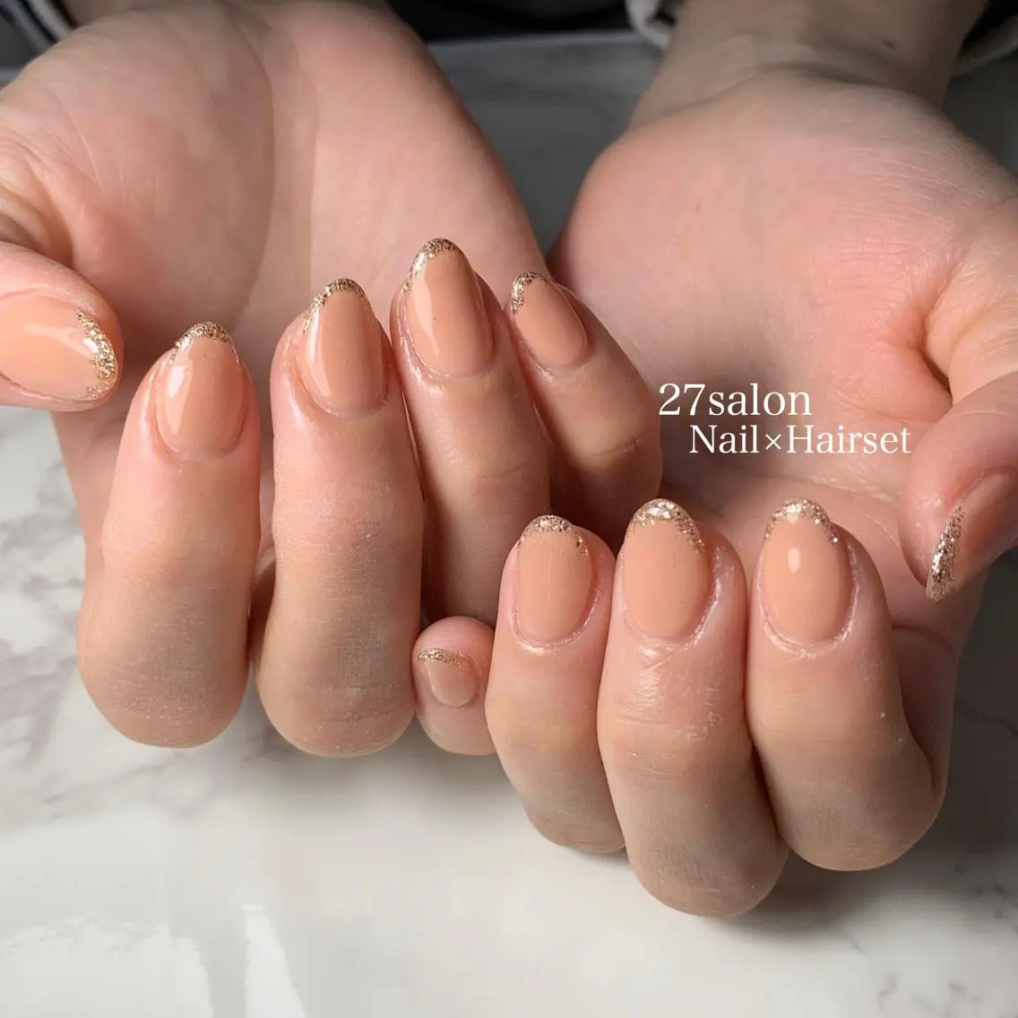 ネイル フレンチネイル オフィスネイル シンプルネイル 27salon yuinaのネイルデザイン