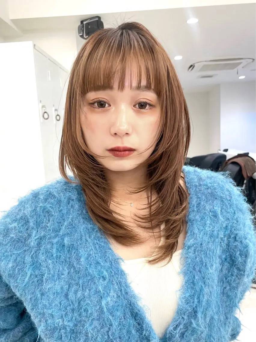 セミロング レイヤーカット カット ヘアカラー トリートメント ウルフカット/ボブ りなのヘアスタイル