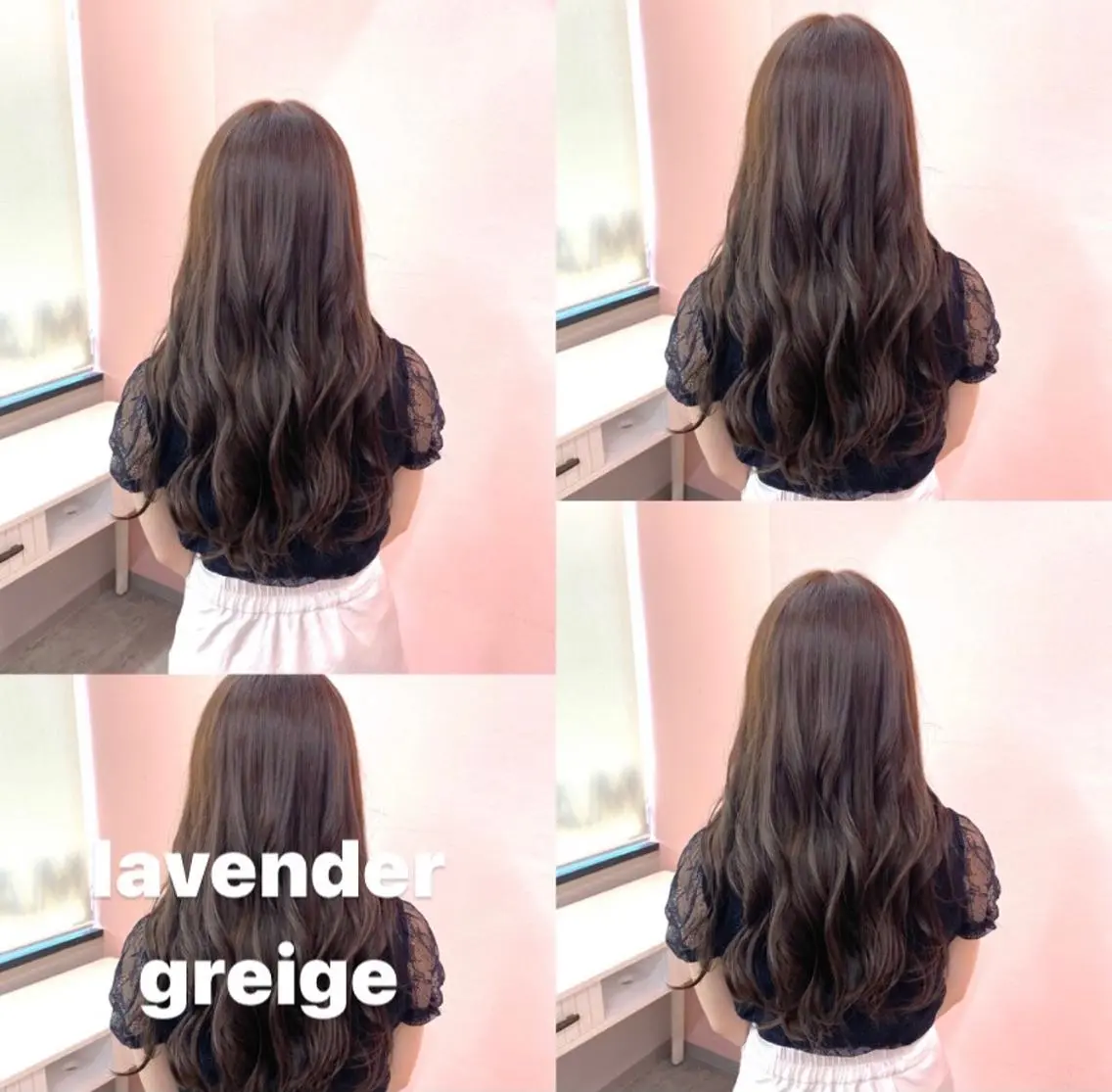 ロング カラー ブリーチ 透明感カラー デザインカラー グレージュ ラベンダーカラー RIYA❤︎ Aujuaソムリエのヘアスタイル