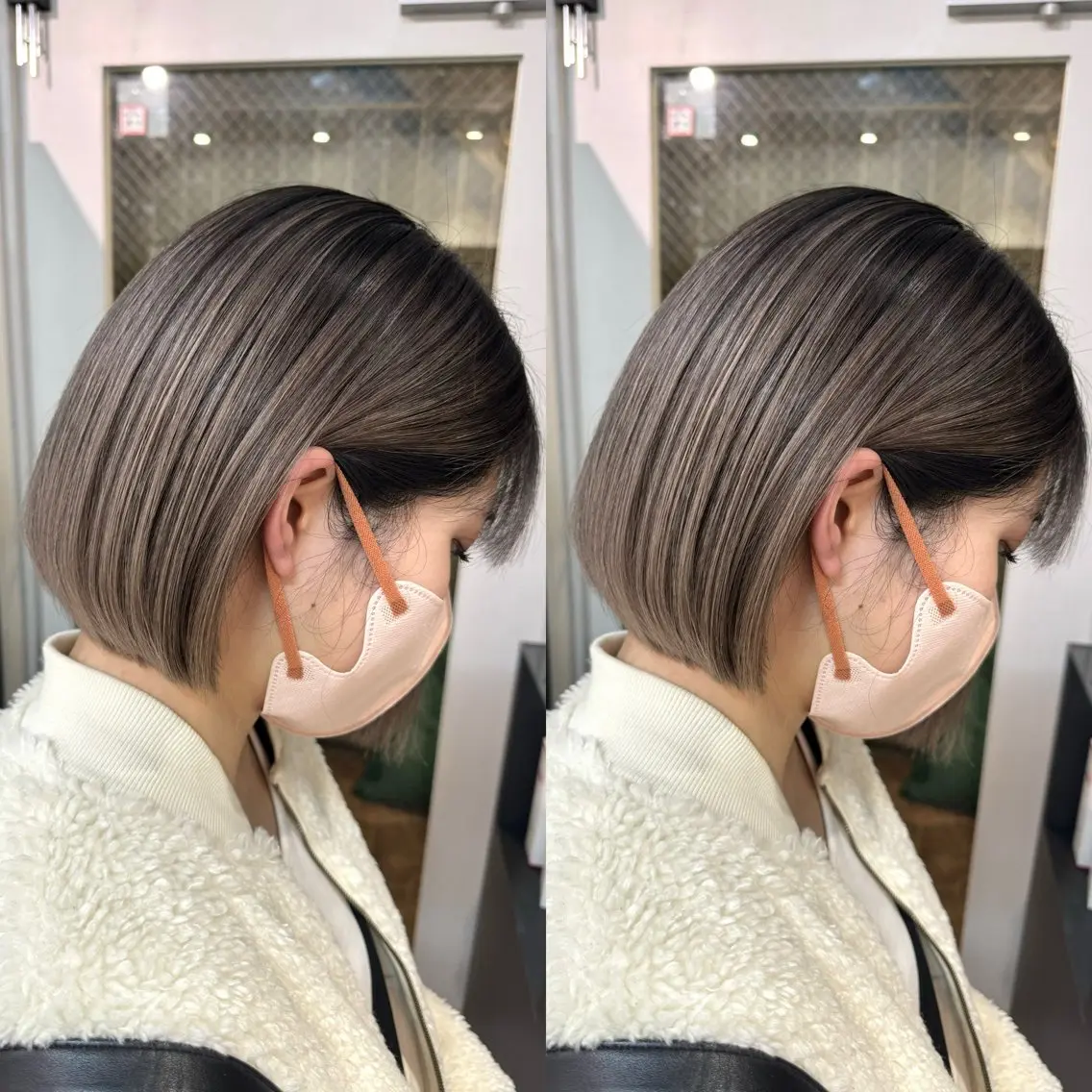 ショート バレイヤージュ ボブ🌈ナツヤのヘアスタイル