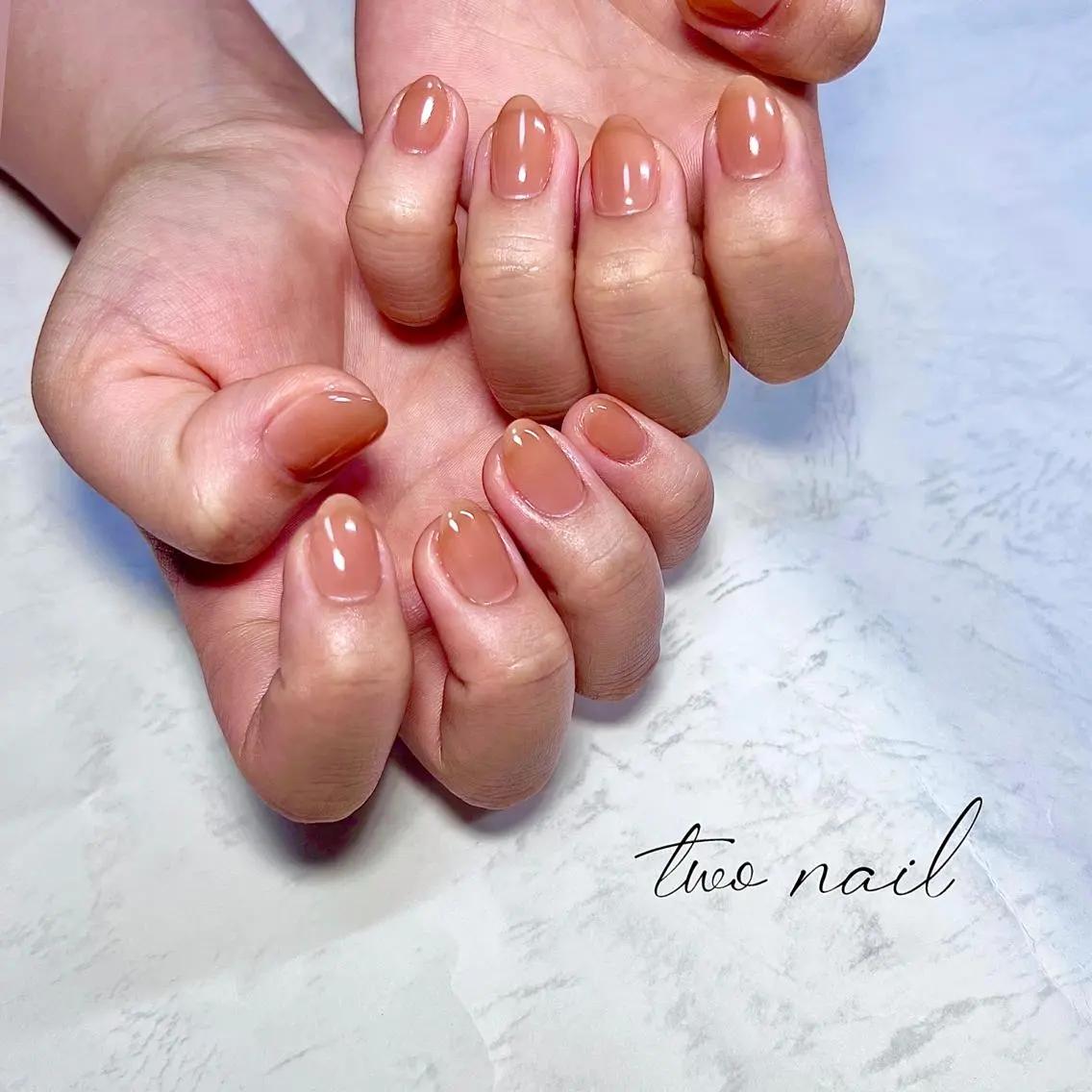 ネイル アートネイル ブラウン フットネイル ハート ニュアンスネイル ハンドネイル two nailのネイルデザイン