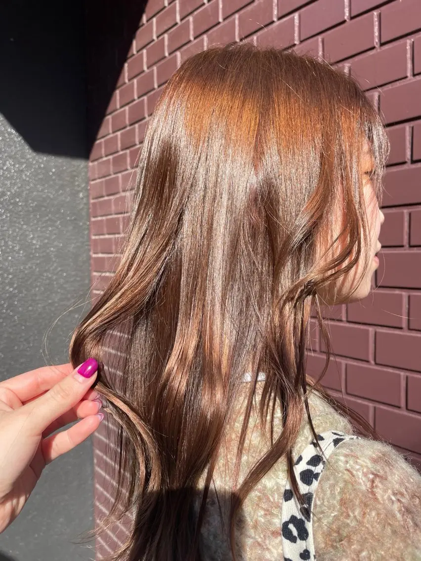 ロング カラー アッシュ ベージュカラー 暖色カラー/レイヤー スタイル みはる🌙のヘアスタイル