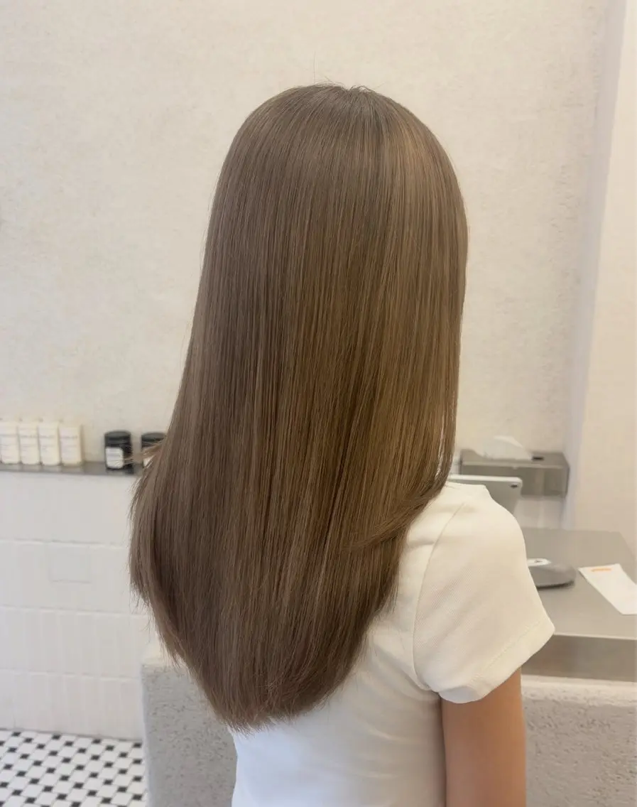 ロング ヘアカラー まろやかベージュ🤎 艶カラー🔔リンのヘアスタイル