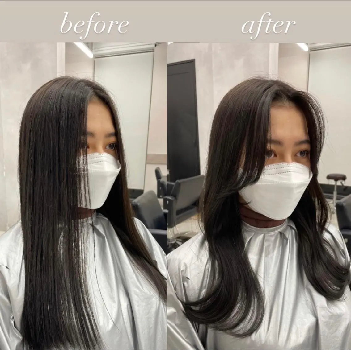 ロング 韓国風ヘア レイヤーカット ❤︎︎韓国ヘア❤︎︎ 𝑺𝒉𝒊𝒉𝒐のヘアスタイル
