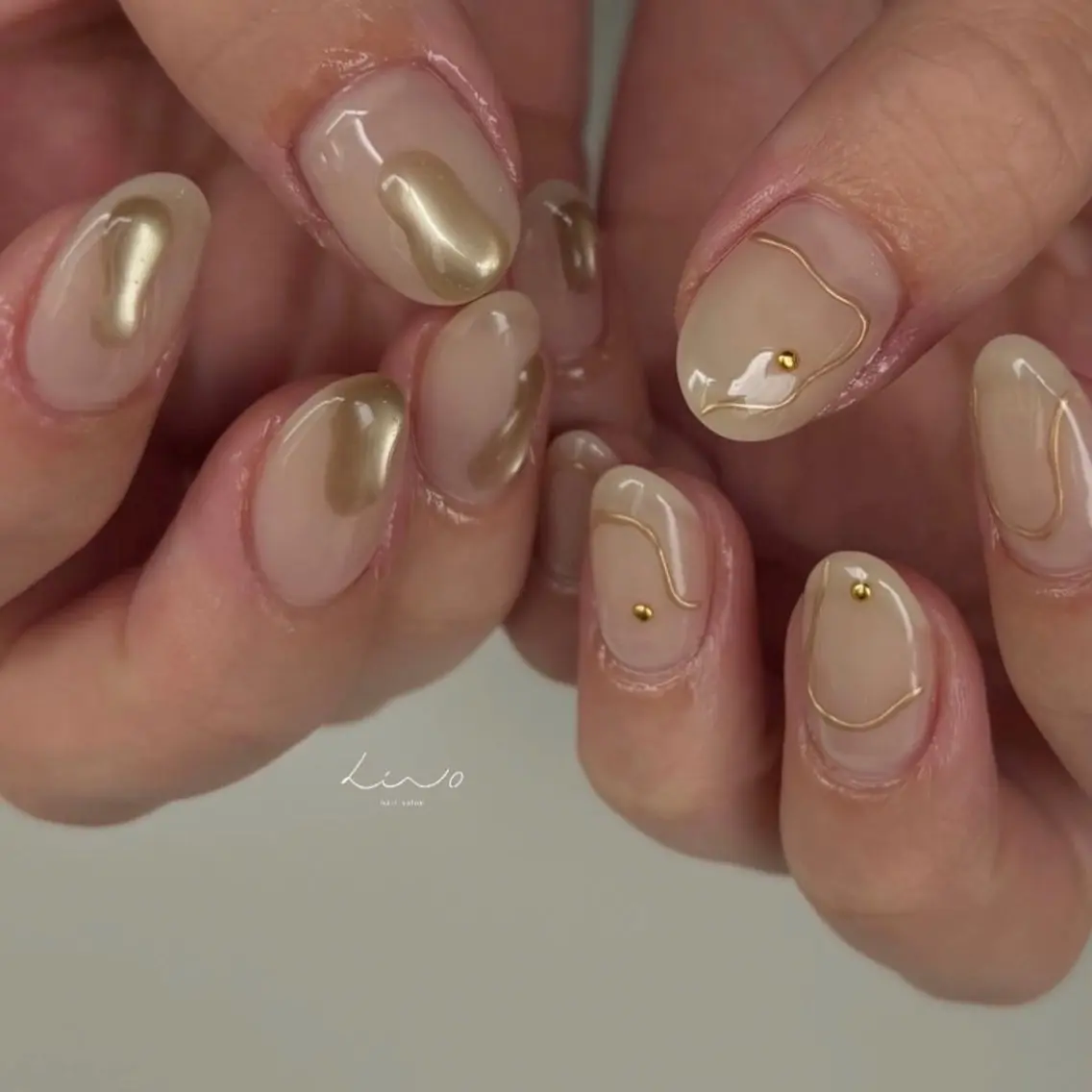 ネイル ニュアンスネイル ショートネイル ハンドネイル nail salon linoのネイルデザイン