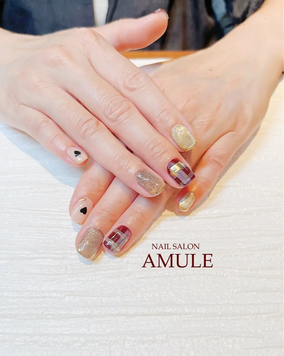 ネイル アートネイル ジェルネイル マグネットネイル ミラーネイル ハンドネイル NAILSALON AMULEのネイルデザイン