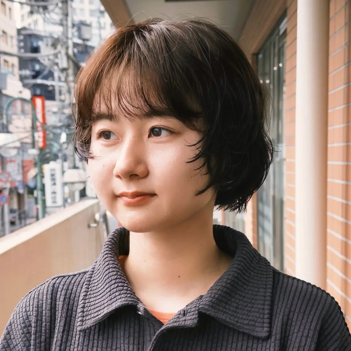 ショート カラー パーマ カット パーマ "ラフな雰囲気"🍃 パーマ🌀かんたまるのヘアスタイル