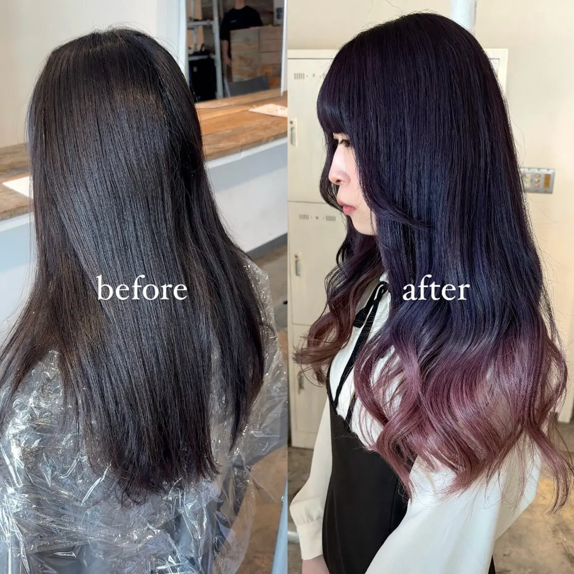 ロング カラー アディクシーカラー アッシュ アッシュブラウン ベージュカラー 黒髪 ヘアカラー トリートメント 暖色カラー🍒 ケアブリーチ/akiのヘアスタイル
