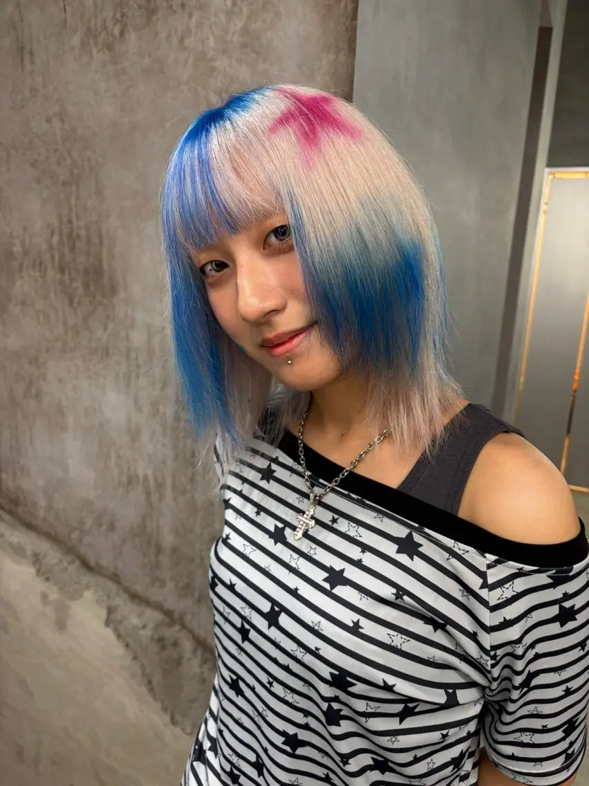 ミディアム カラー ヘアカラー デザインカラー /rioのヘアスタイル