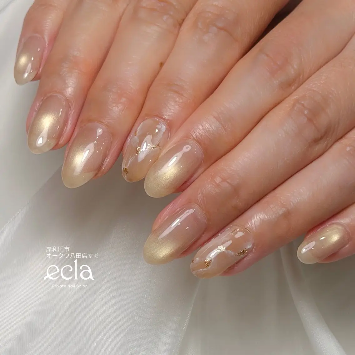 ネイル アートネイル ゴールド 大理石ネイル(マーブル) ニュアンスネイル Nail Salon ecla 〜エクラ〜のネイルデザイン