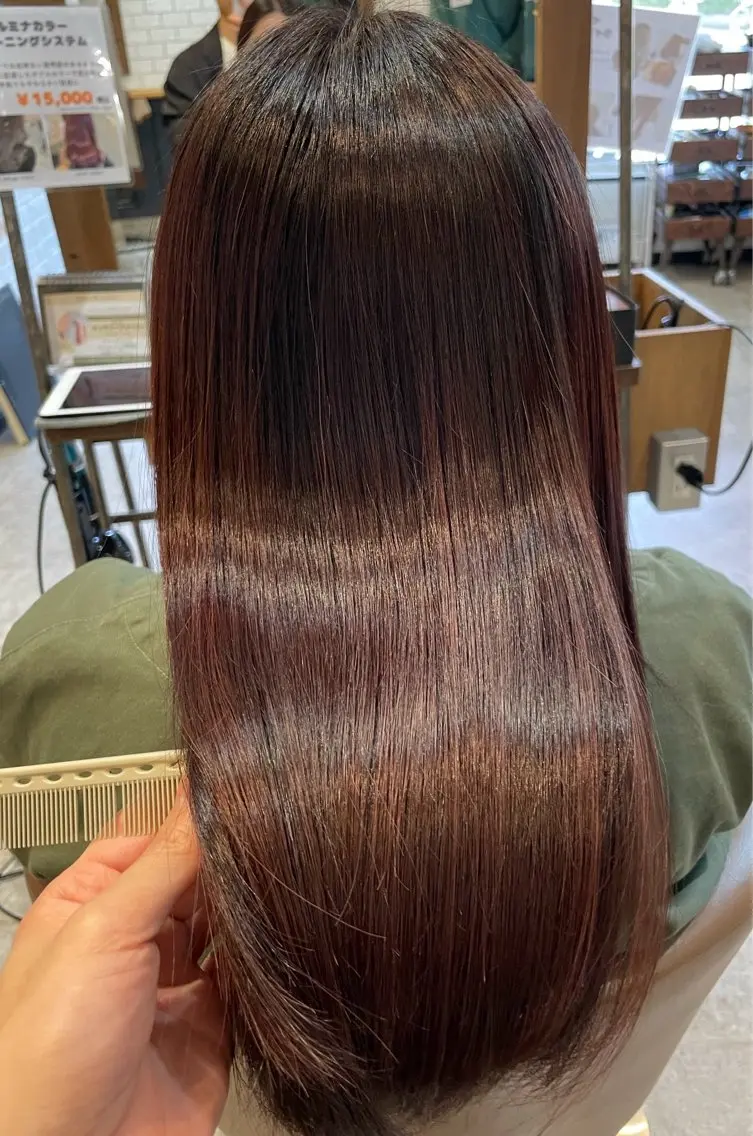 ロング パーマ 縮毛矯正 平岡 愛望のヘアスタイル