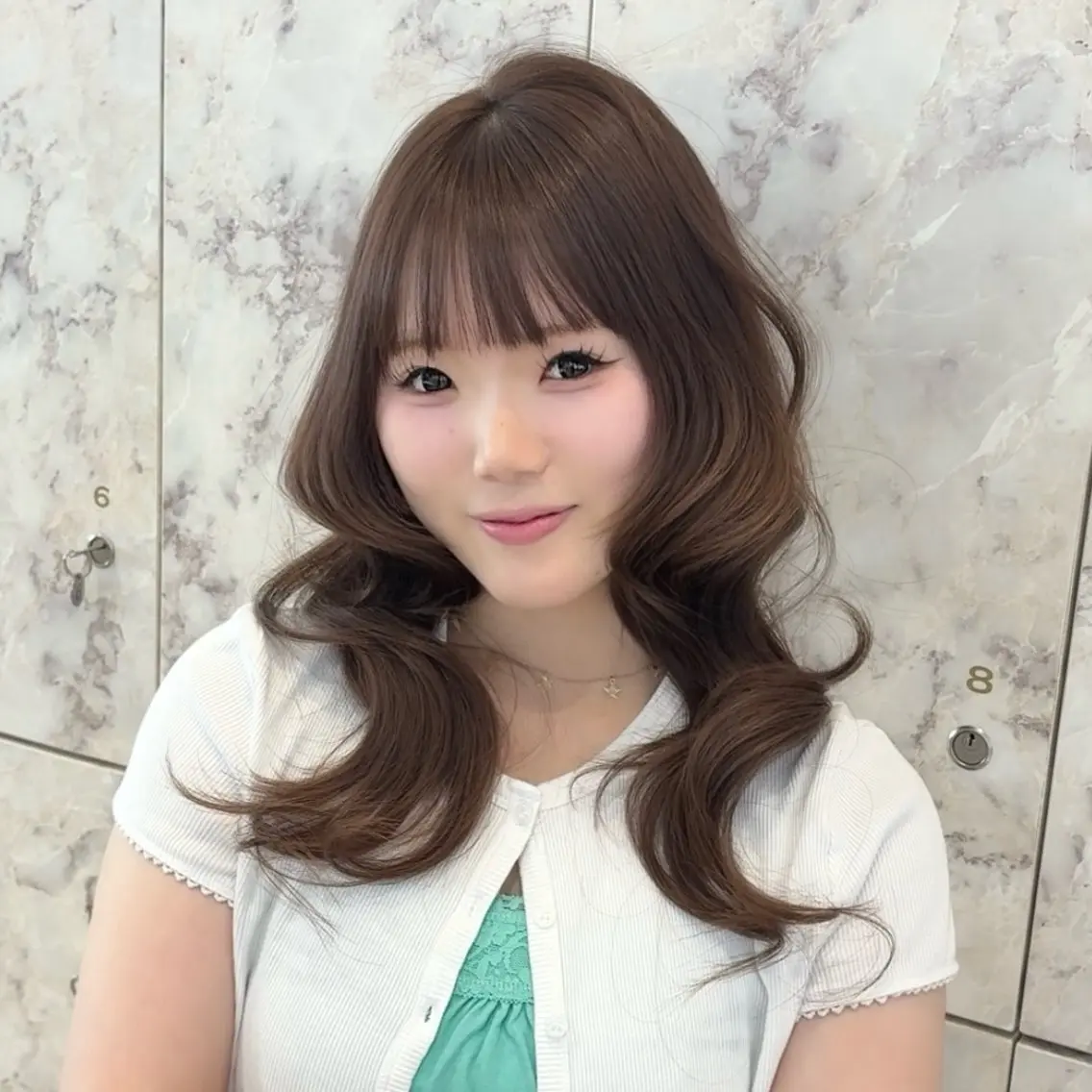 ロング カラー ベージュカラー 透明感カラー ミント ミントベージュ レイヤーカット 新宿/レイヤーカット /結  YUI🩰のヘアスタイル