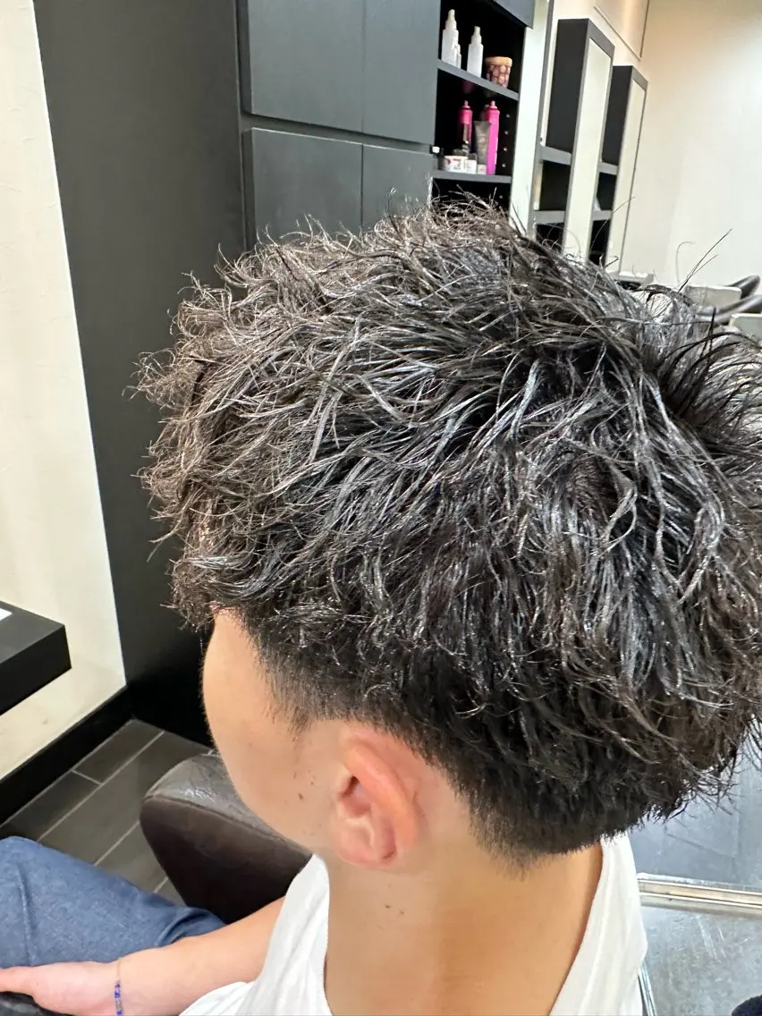 パーマ メンズ ナチュラルヘア 神田一瑳のヘアスタイル