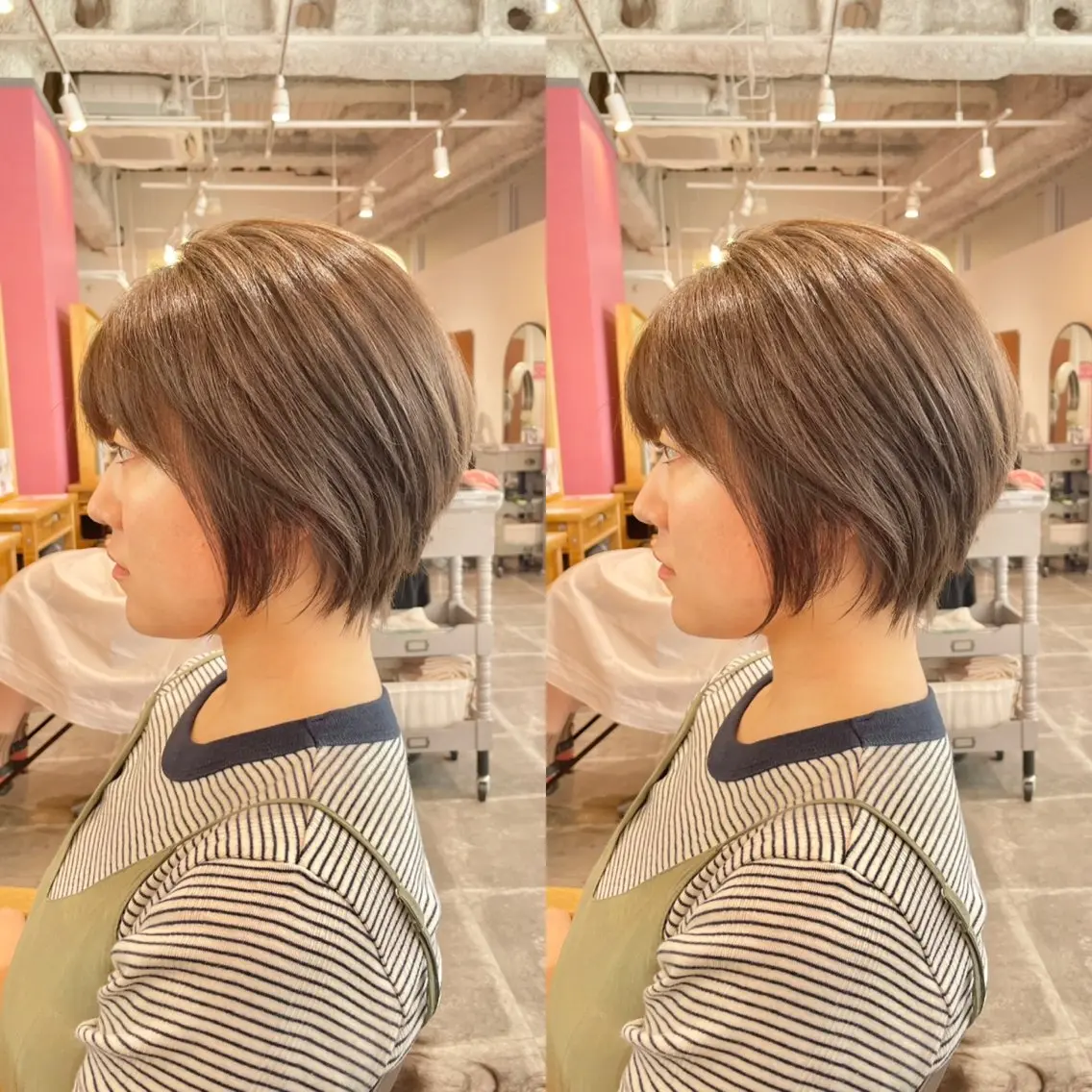 ショート カット ヘアカラー トリートメント 【ショートヘア】 岡 那輝のヘアスタイル