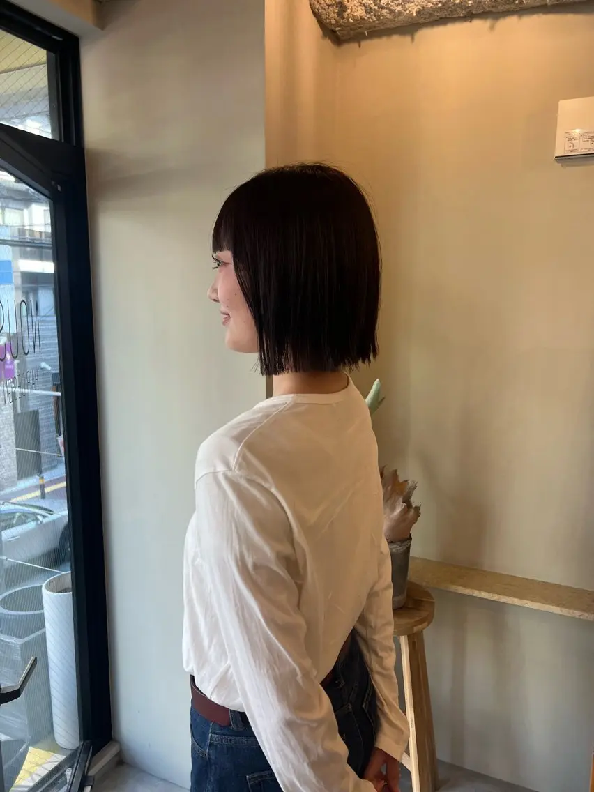 ミディアム rin/薬院 /ボブ艶カラーのヘアスタイル